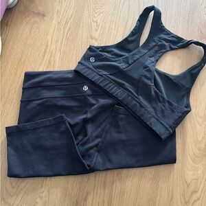 Lululemon Black Sports Bra and short Set